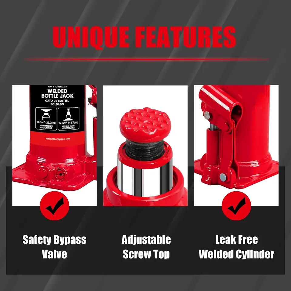 Jack Boss 10 Ton Hydraulic Bottle Jack — feature detail