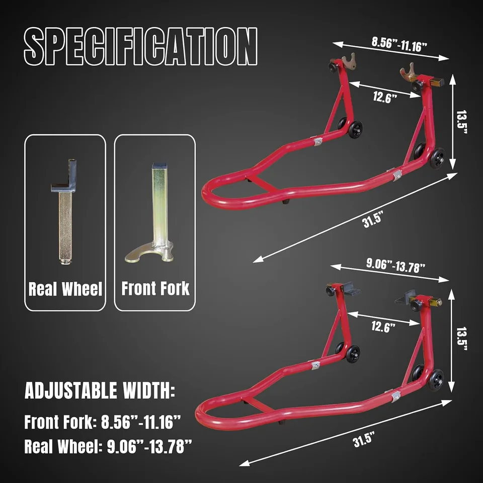 Jack Boss Adjustable Motorcycle Paddock Stand — feature detail